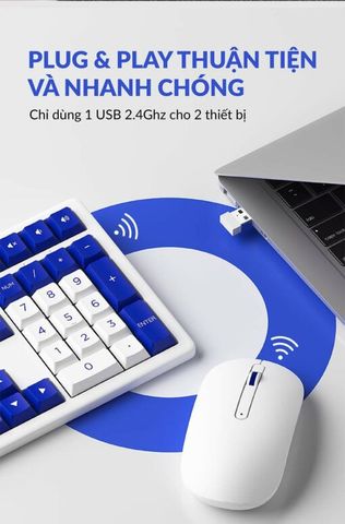  BÀN PHÍM AKKO MX108 (BLACK & CYAN / BLUE ON WHITE) 