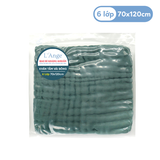  L'ANGE KHĂN TẮM VẢI BÔNG 6 LỚP XANH LÁ 70X120 