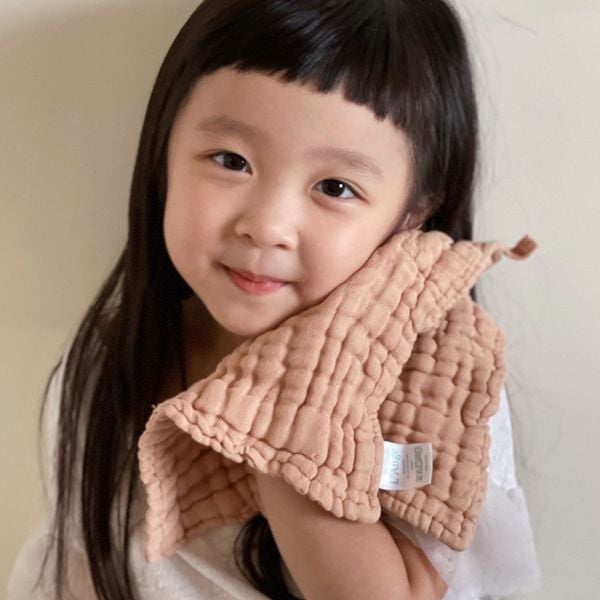  L'ANGE KHĂN NHỎ VẢI BÔNG 9 LỚP 22X22cm - NÂU ( SET 3 CÁI ) 