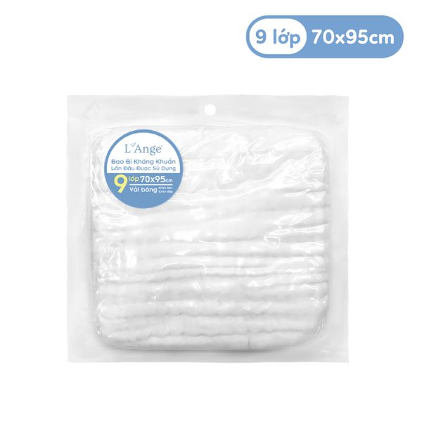  L'ANGE - KHĂN TẮM VẢI BÔNG 9 LỚP TRẮNG 70X95 