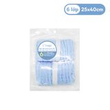  L'ANGE - KHĂN SỮA/LÓT GỐI 6 LỚP XANH 25X40 (SET 2 CÁI) 