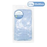  L'ANGE - KHĂN LAU VẢI BÔNG 6 LỚP XANH 55X90 
