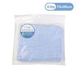  L'ANGE - KHĂN TẮM VẢI BÔNG 6 LỚP XANH 70X95 