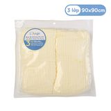  L'ANGE - KHĂN QUẤN VẢI BÔNG 3 LỚP 90X90 - VÀNG (SET 2 CÁI) 