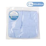  L'ANGE - KHĂN QUẤN VẢI BÔNG 3 LỚP 90X90 - XANH (SET 2 CÁI) 