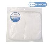 L'ANGE - KHĂN QUẤN VẢI BÔNG 3 LỚP 90X90 - TRẮNG (SET 2 CÁI) 