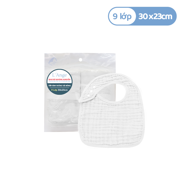  L'ANGE YẾM HÌNH VUÔNG VẢI BÔNG 9 LỚP 30x23cm - MÀU TRẮNG (SET 2 CÁI) 