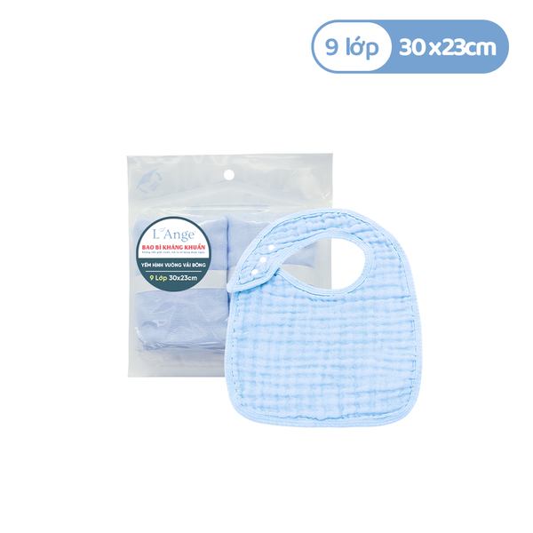  L'ANGE YẾM HÌNH VUÔNG VẢI BÔNG 9 LỚP 30x23cm - MÀU XANH (SET 2 CÁI) 