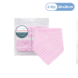  L'ANGE YẾM TAM GIÁC VẢI BÔNG 6 LỚP 28x28cm - MÀU HỒNG (SET 2 CÁI) 