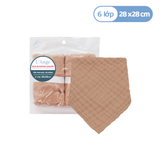  L'ANGE YẾM TAM GIÁC VẢI BÔNG 6 LỚP 28x28cm - MÀU NÂU (SET 2 CÁI) 
