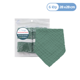  L'ANGE YẾM TAM GIÁC VẢI BÔNG 6 LỚP 28x28cm - MÀU XANH LÁ (SET 2 CÁI) 