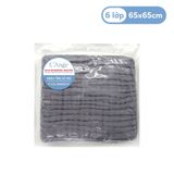  L'ANGE KHĂN TẮM VẢI BÔNG CÓ NÓN 6 LỚP XÁM 65X65 