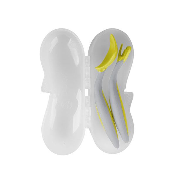  B.BOX BỘ MUỖNG NĨA NGỘ NGHĨNH CHO BÉ TẬP ĂN DẶM - MÀU XÁM VÀNG (KÈM HỘP ĐỰNG TIỆN LỢI) 