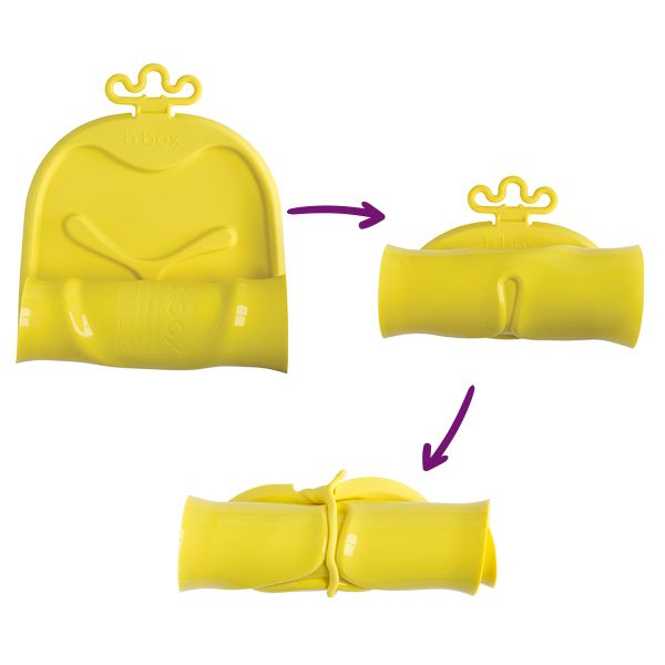  B.BOX KHAY ĂN DẶM CUỘN TRÒN KÈM MUỖNG TIỆN LỢI CHO BÉ - MÀU VÀNG CHANH 