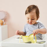  B.BOX BỘ MUỖNG NĨA NGỘ NGHĨNH CHO BÉ TẬP ĂN DẶM - VÀNG PASTEL (KÈM HỘP ĐỰNG TIỆN LỢI) 