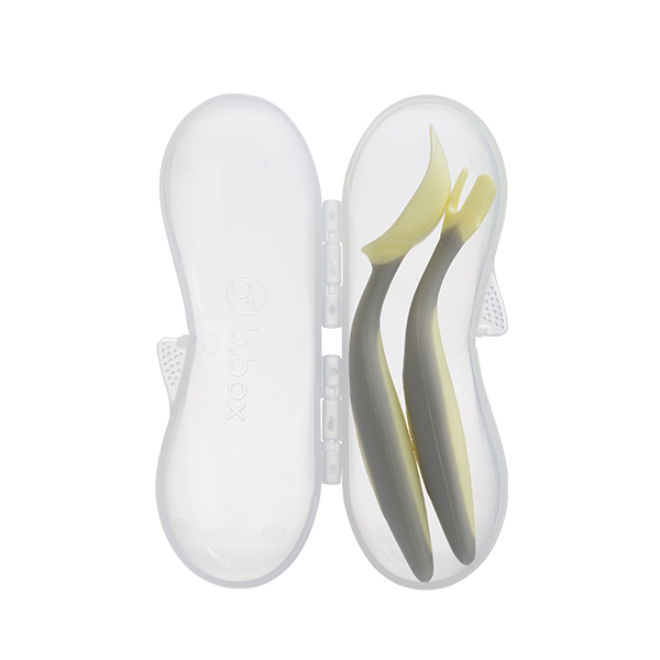  B.BOX BỘ MUỖNG NĨA NGỘ NGHĨNH CHO BÉ TẬP ĂN DẶM - VÀNG PASTEL (KÈM HỘP ĐỰNG TIỆN LỢI) 