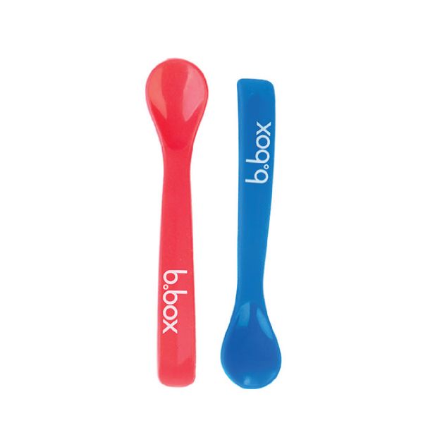  B.BOX MUỖNG CHO BÉ TẬP ĂN DẶM - BỘ ĐÔI ĐỎ XANH 