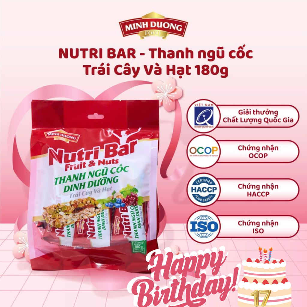 Thanh ngũ cốc dinh dưỡng Trái Cây và Hạt