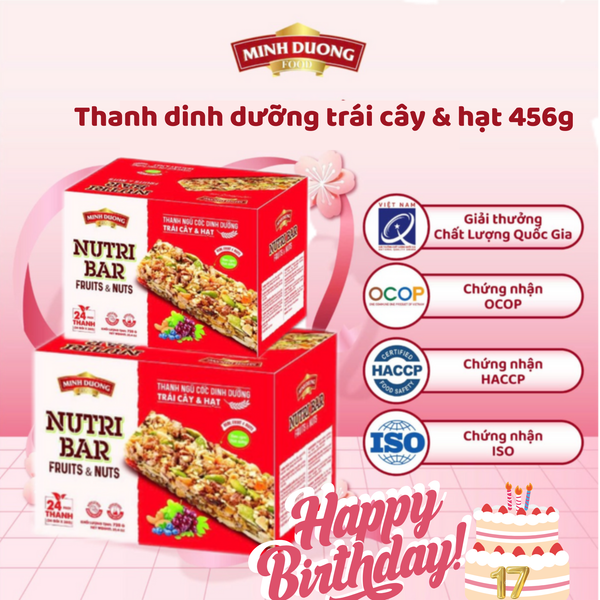 Thanh dinh dưỡng trái cây & hạt 456g