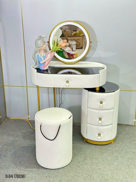 Bàn trang điểm nhập khẩu ALIBTDNK-01 (Gồm gương đèn led và ghế)
