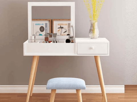 Bàn trang điểm hiện đại ALIBTD-1113 (Gồm gương gập và ghế)