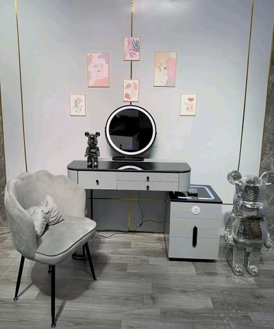 Bàn trang điểm nhập khẩu ALIBTDNK-06 (Gồm gương đèn led và ghế)