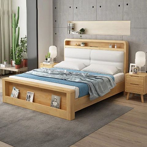 Giường ngủ ALIGN-1025 (Gồm ốp nệm đầu giường) gỗ tự nhiên