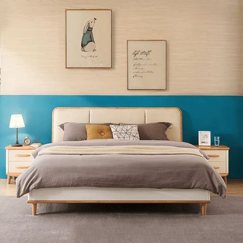 Giường ngủ ALIGN-1034 (Gồm ốp nệm đầu giường) gỗ tự nhiên