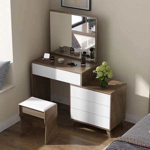 Bàn trang điểm hiện đại ALIBTD-1051 (Gồm gương cố định và ghế)