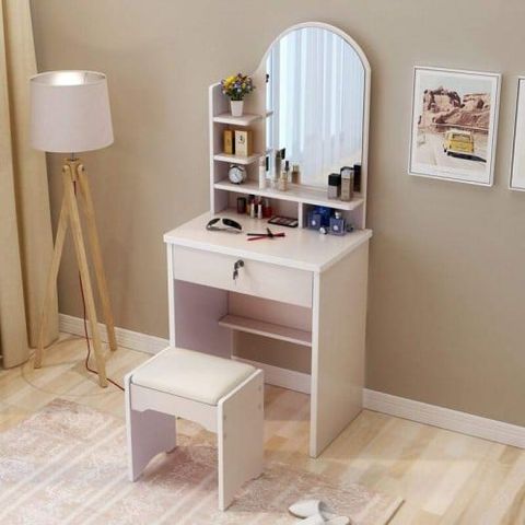 Bàn trang điểm hiện đại ALIBTD-1097 (Gồm gương cố định và ghế)