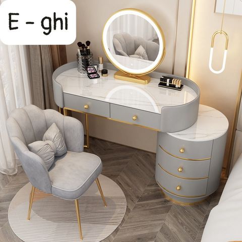 Bàn trang điểm nhập khẩu ALIBTDNK-23 (Gồm gương đèn led và ghế)