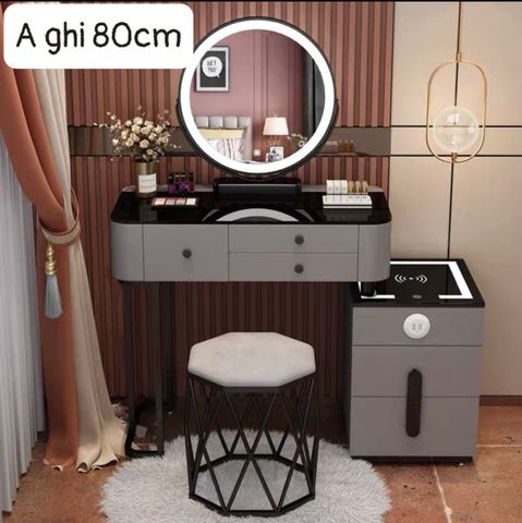 Bàn trang điểm nhập khẩu ALIBTDNK-19 (Gồm gương đèn led và ghế)