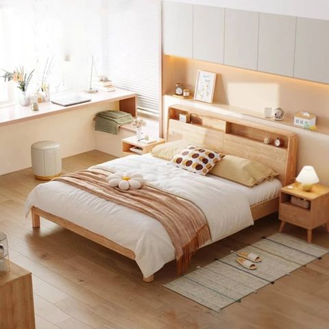 Giường ngủ gỗ tự nhiên ALIGT - 1202