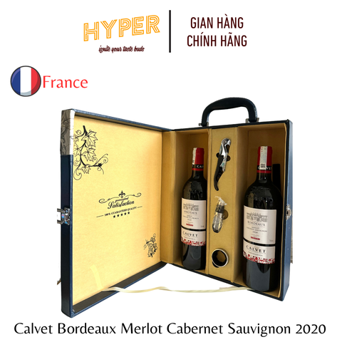 Calvet Bordeaux Merlot Cabernet Sauvignon Hộp Quà Đôi