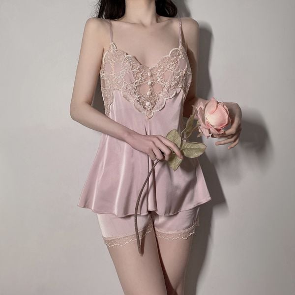  Đồ Bộ Ngủ Lụa Phối Ren ARIAN 