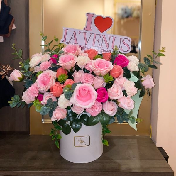  Chậu Hoa Sáp Lớn 55 Hoa 