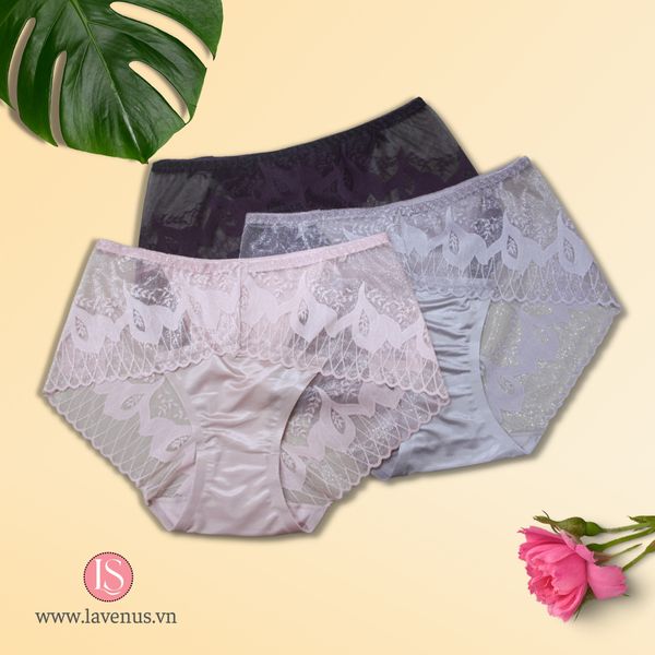 Quần lót lụa phối ren LS825