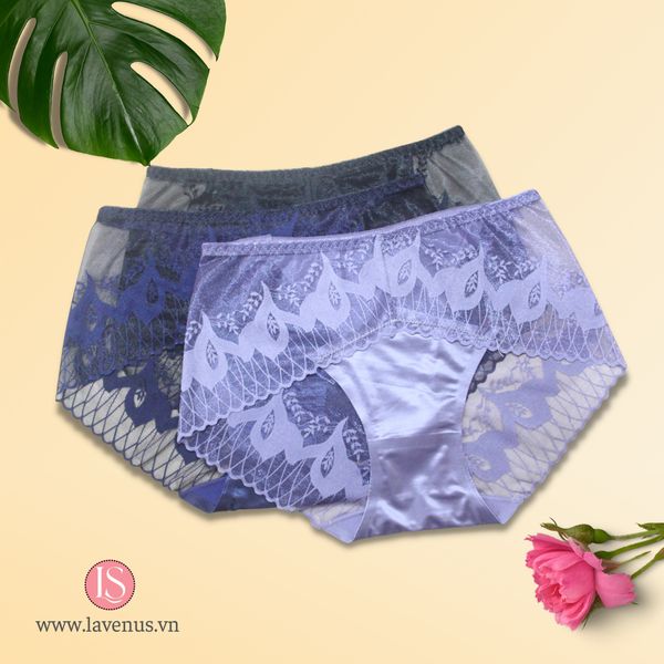 Quần lót lụa phối ren LS825