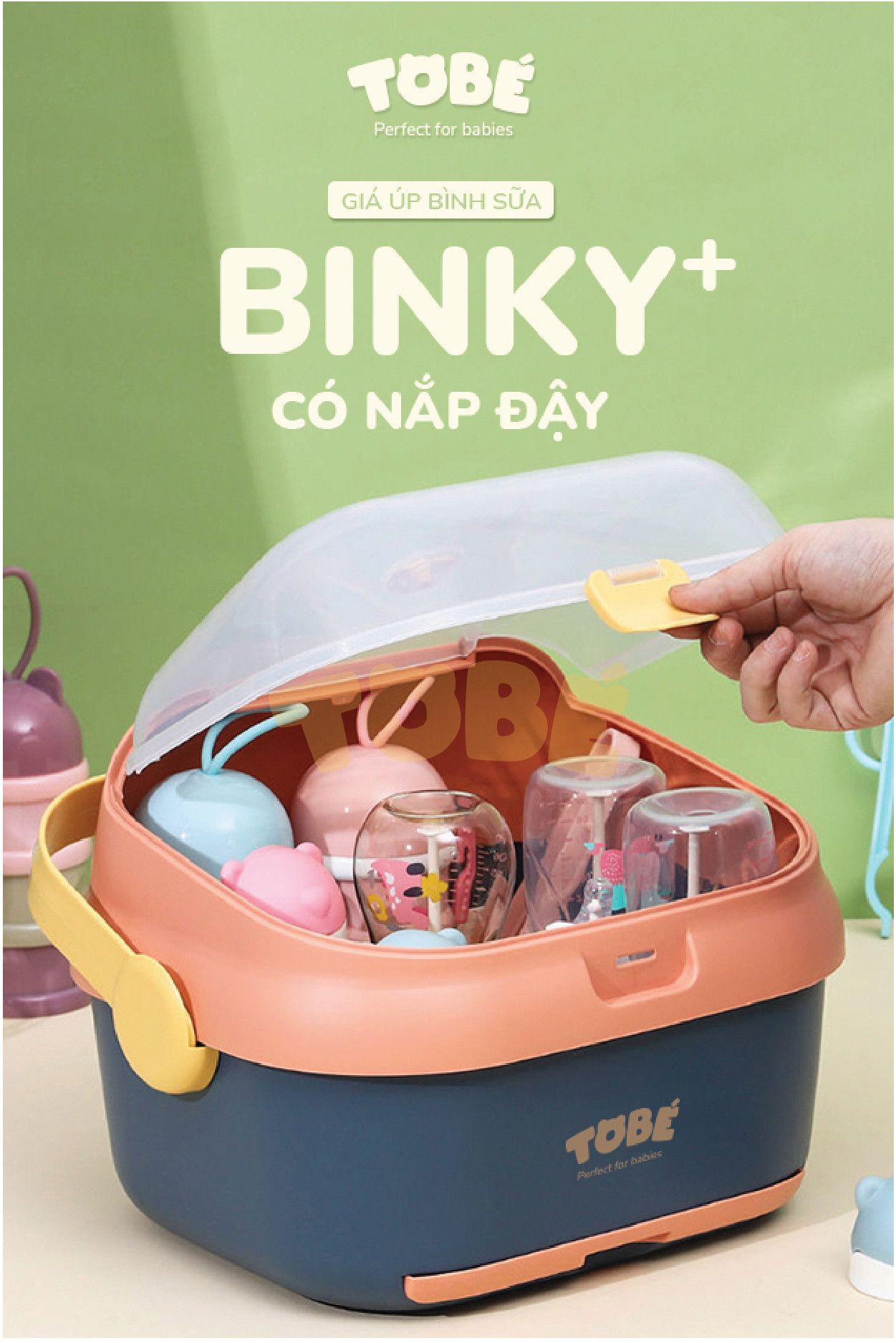  Giá úp bình sữa có nắp đậy Binky Plus MS 0105 