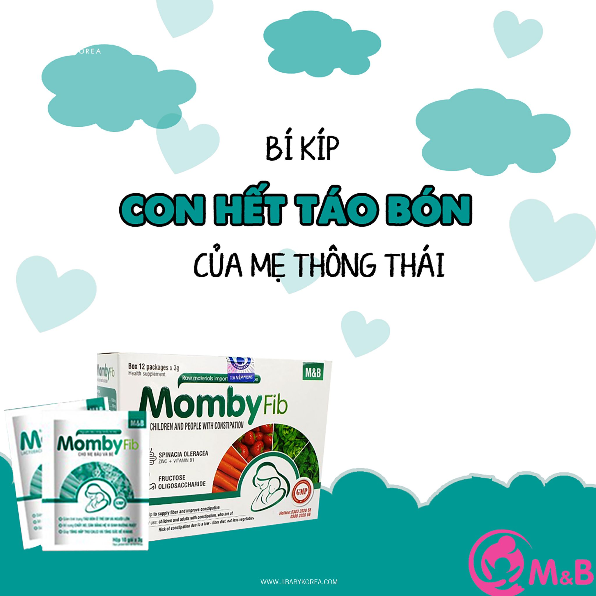  Momby Fib - Cốm Vi Sinh cho Mẹ & Bé: Hỗ Trợ Tiêu Hóa và Cân Bằng Vi Sinh Đường Ruột 