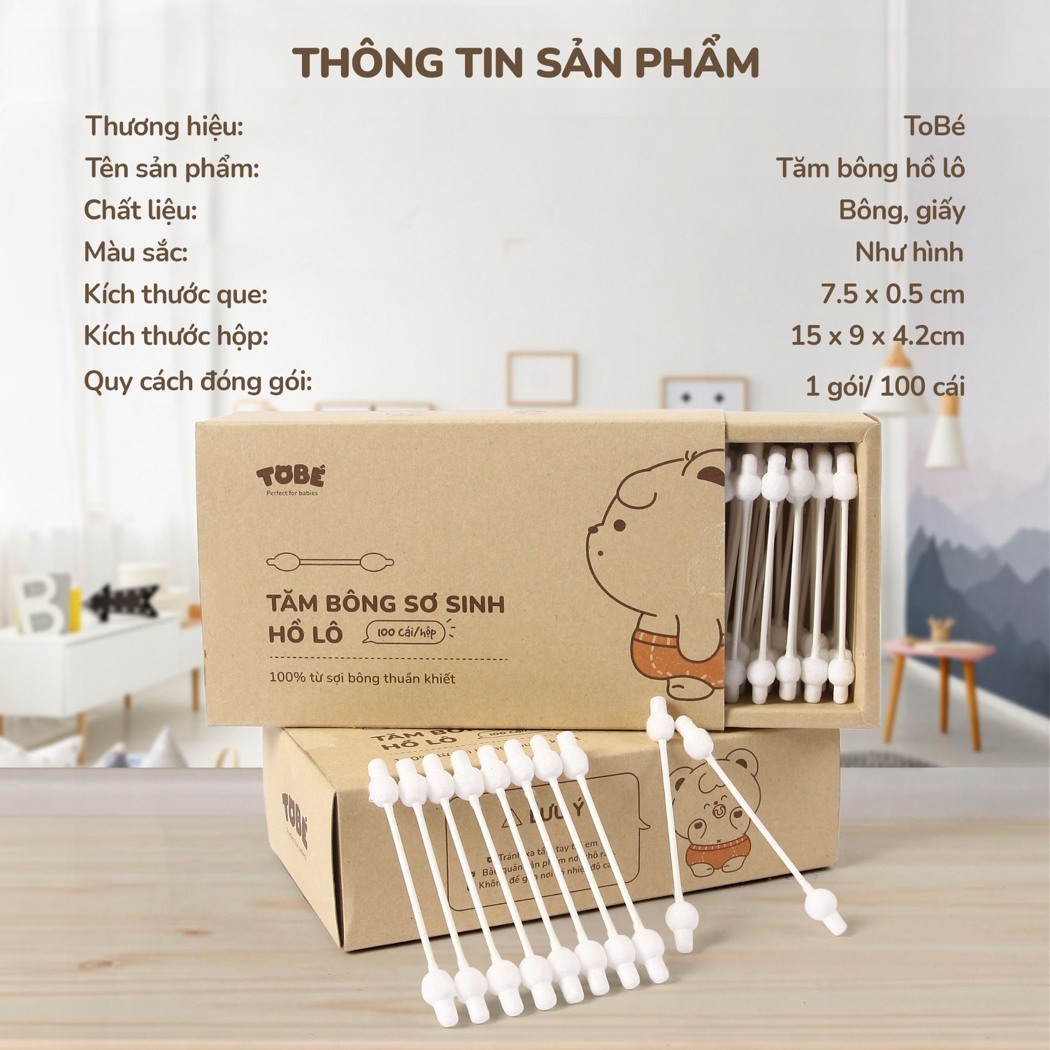  Tăm bông sơ sinh hồ lô MS 2109 