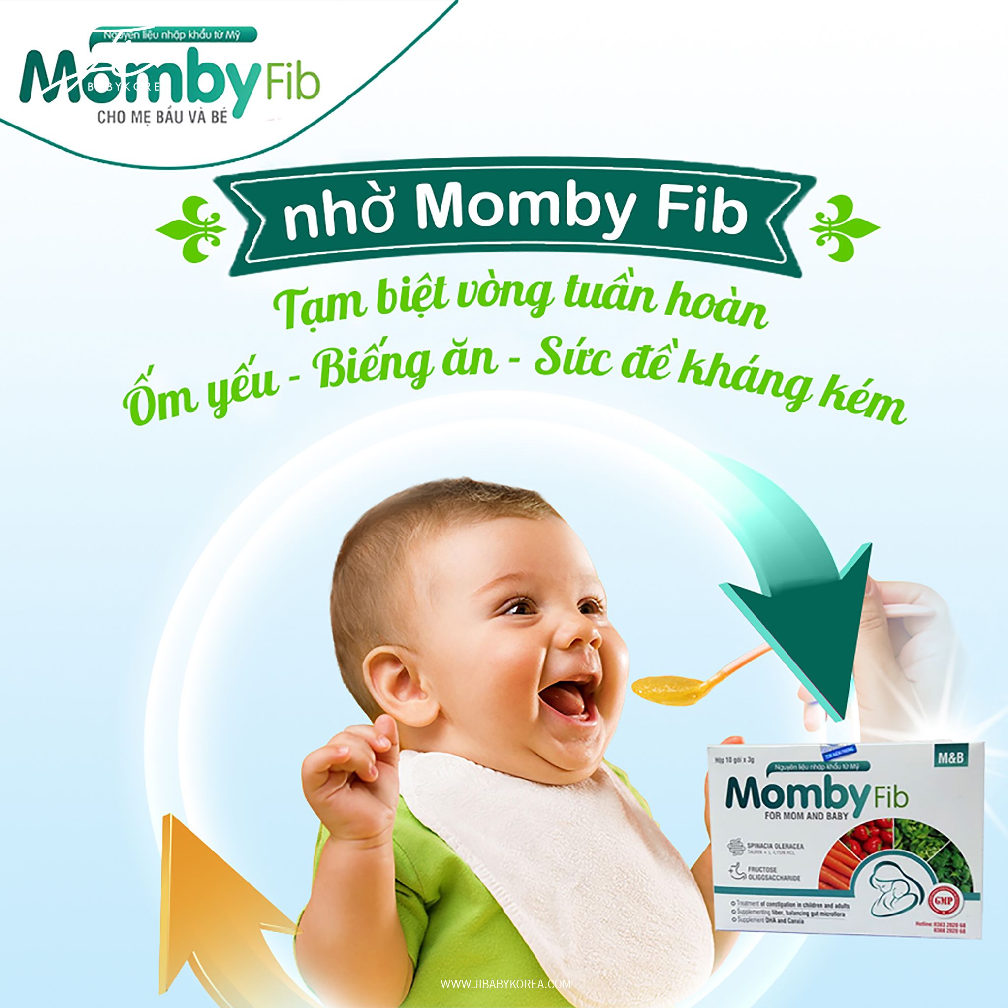  Momby Fib - Cốm Vi Sinh cho Mẹ & Bé: Hỗ Trợ Tiêu Hóa và Cân Bằng Vi Sinh Đường Ruột 