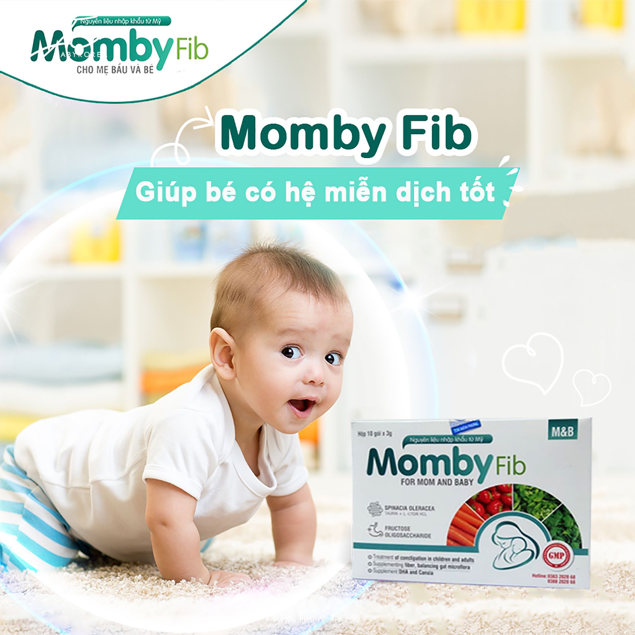  Momby Fib - Cốm Vi Sinh cho Mẹ & Bé: Hỗ Trợ Tiêu Hóa và Cân Bằng Vi Sinh Đường Ruột 