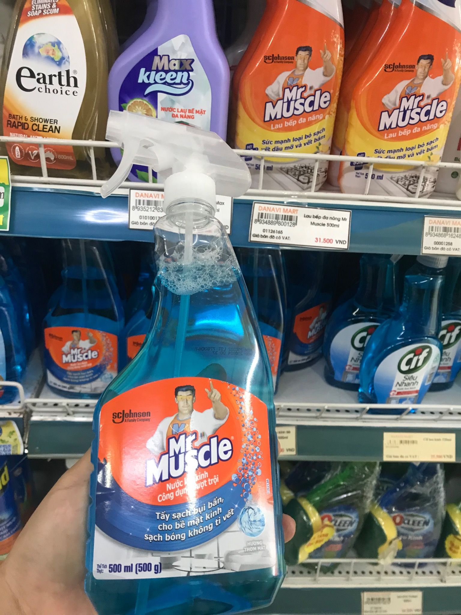  Nước lau kính Mr muscle 500ml 