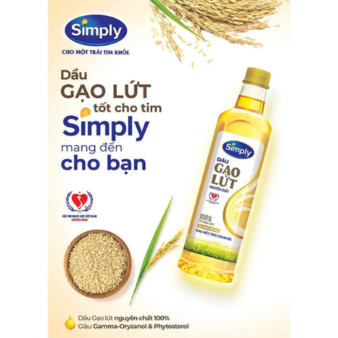  Dầu Simply gạo lứt 1l 