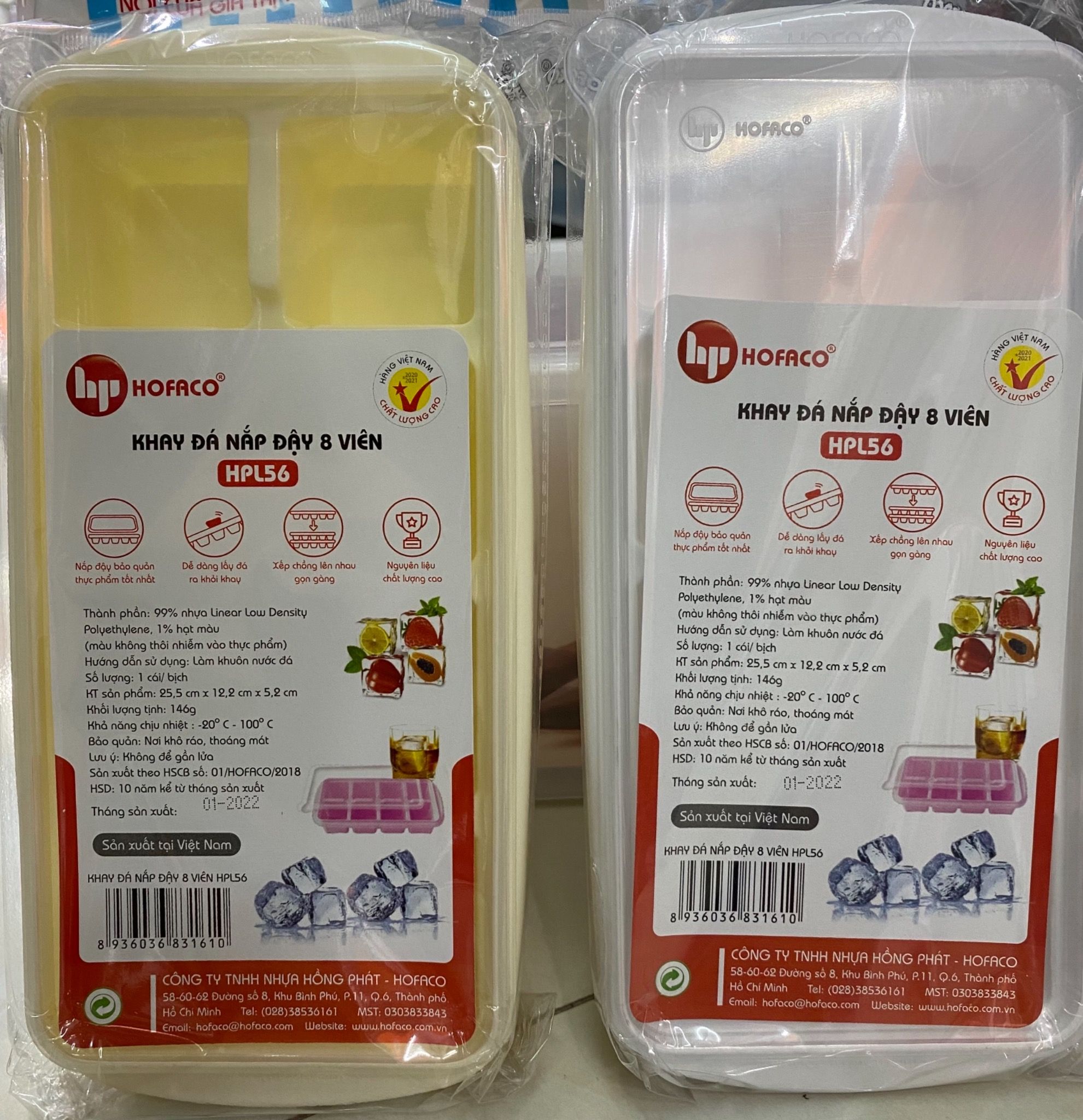 Khay đá nắp đậy 8v HPL56 