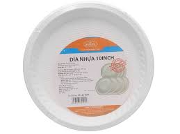  Dĩa nhựa trắng 10 inch 