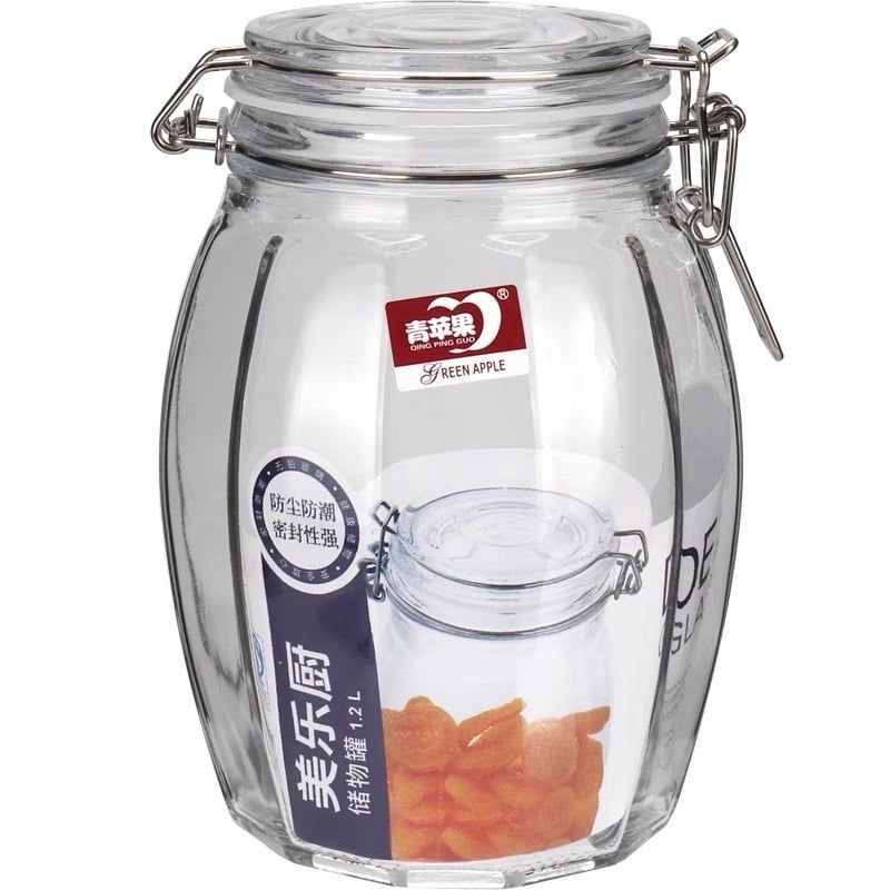  Hủ thủy tinh deli nắp gài sọc 1800ml 