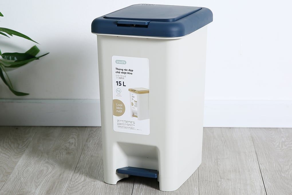  Thùng rác đạp chữ nhật Hiro 10L 