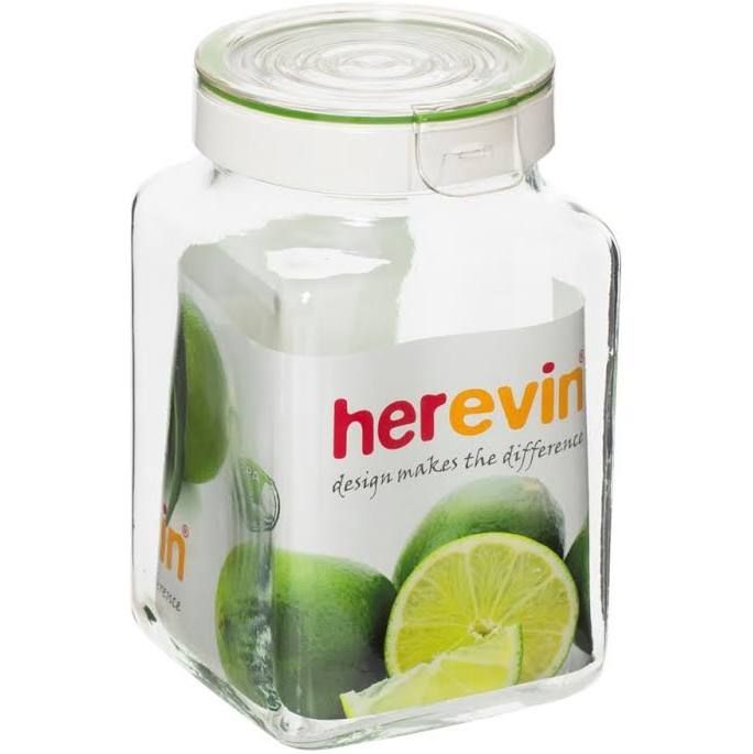  Hủ thủy tinh herevin vuông nắp cài 2L 